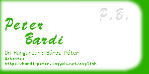 peter bardi business card